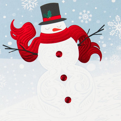 Cozy Snowman and Flurries Boxed Christmas Cards, Pack of 40