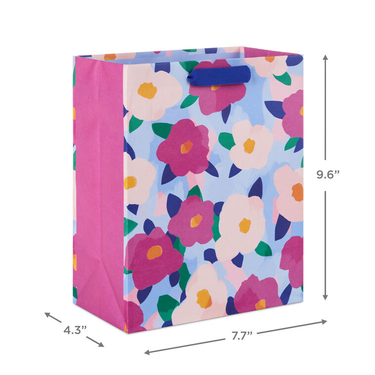 9.6" Bold Floral Print Medium Gift Bag