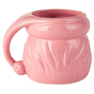 Coral Pink Sculpted Santa Mug, 8 oz.