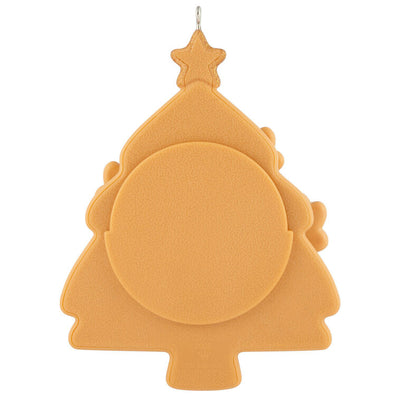 Pet photo frame ornament shaped like a cookie tree with paw prints, faux sprinkles, and year-dated 2025 for first Christmas

