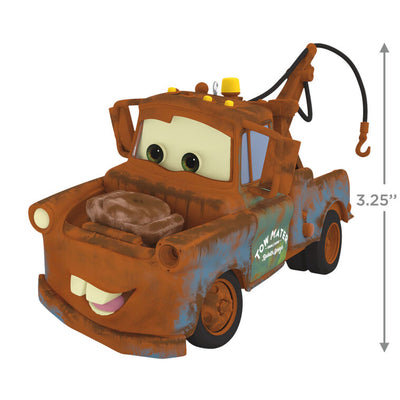 Hallmark Keepsake Cars Mater ornament, brown tow truck with sound and motion, Disney/Pixar Christmas tree decoration.