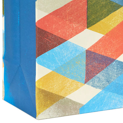 Multicolor Plaid Large Father's Day Gift Bag 13"