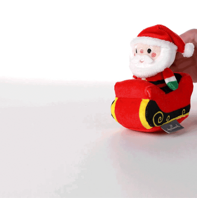 Santa in Sleigh Zip-Along Plush Toy