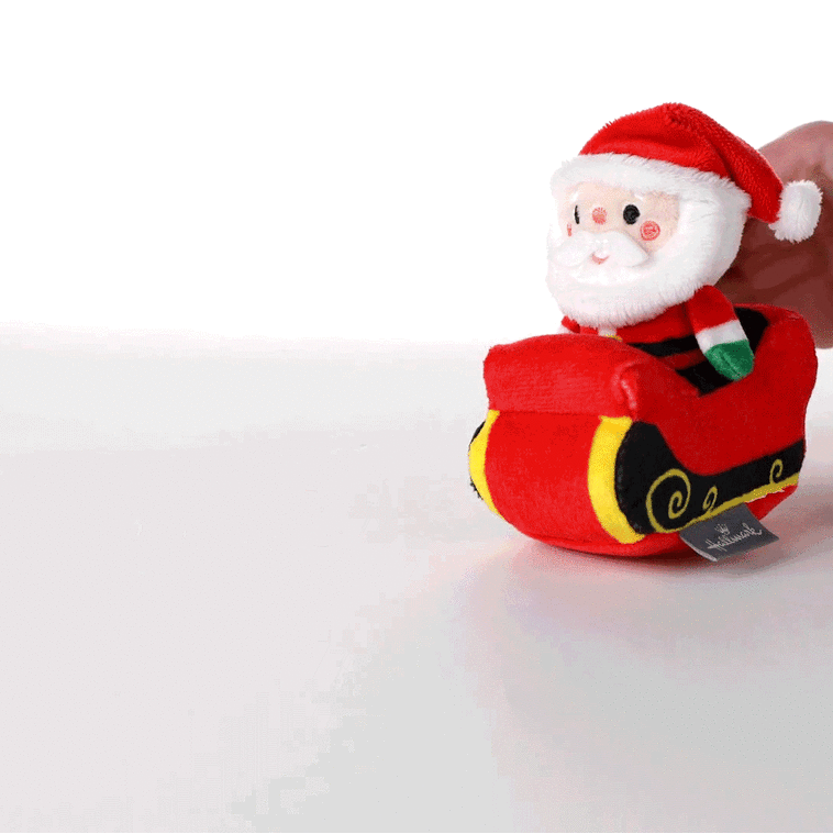 Santa in Sleigh Zip-Along Plush Toy