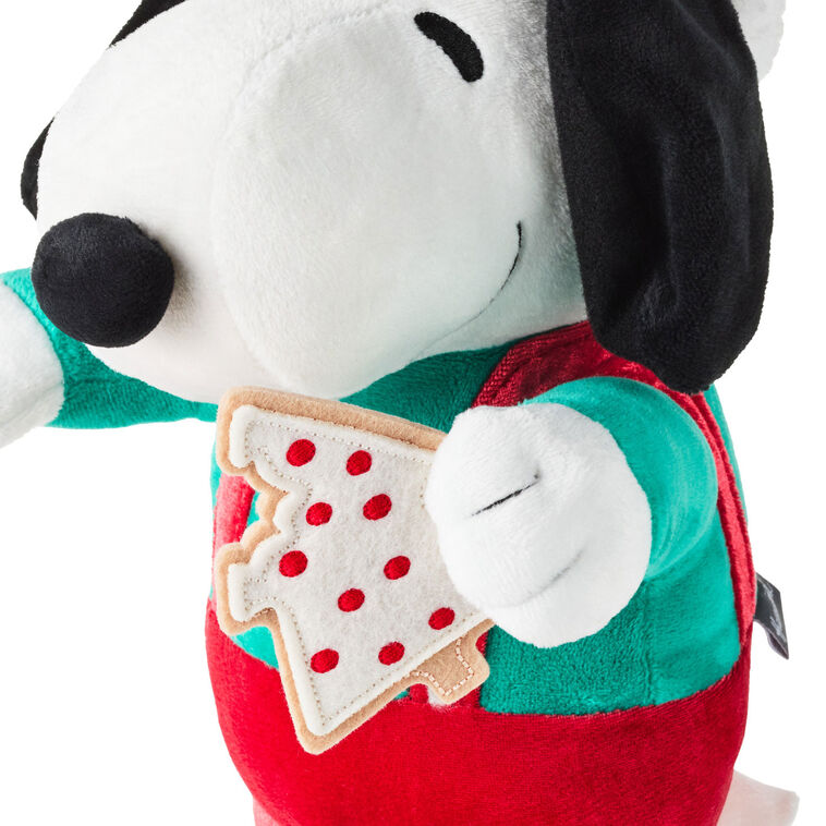 Peanuts Santa Snoopy With Cookie Plush With Sound and Motion, 12"