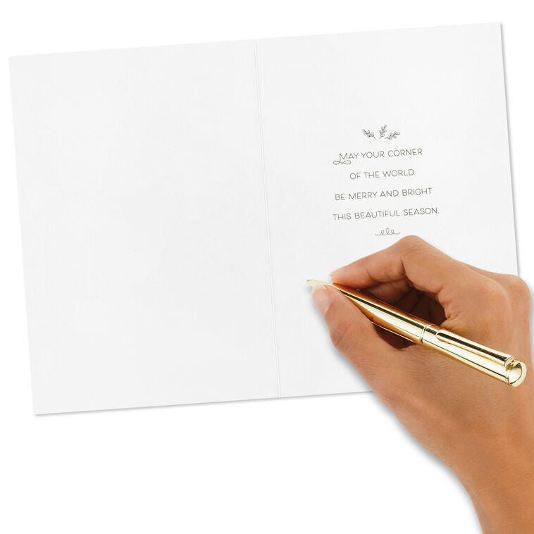 Floral Ornament on Red Boxed Christmas Cards, Pack of 12