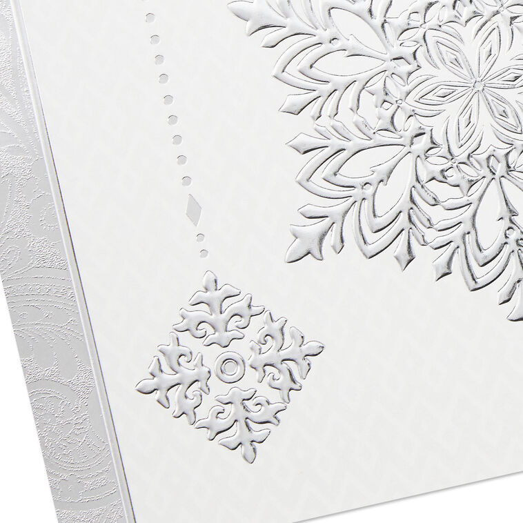 Silver Snowflakes Boxed Holiday Cards, Pack of 40