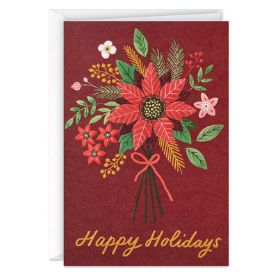 Grateful for You Holiday Florals Packaged Christmas Cards, Set of 5