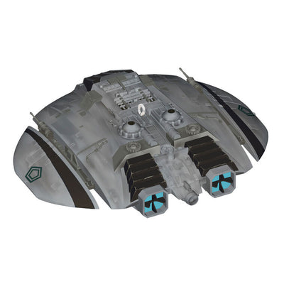 Cylon Raider ornament, detailed saucer-shaped spacecraft from Battlestar Galactica, Hallmark Keepsake Christmas decoration.