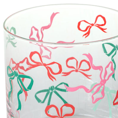 Lacey Chabert Collection Holiday Bow Drinking Glasses, Set of 2