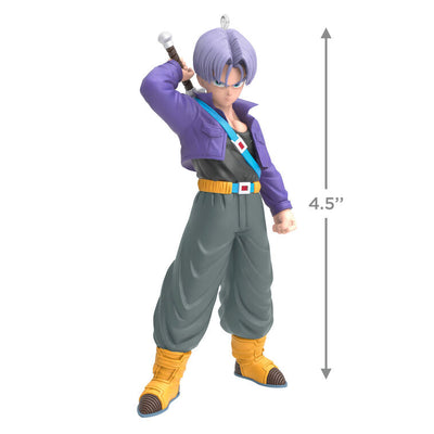 Future Trunks ornament, Dragon Ball Z anime character with sword, purple jacket, Hallmark Keepsake, Christmas tree decoration.