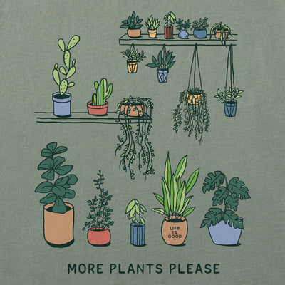 Women's More Plants Please Short Sleeve Crusher Tee - Moss Green