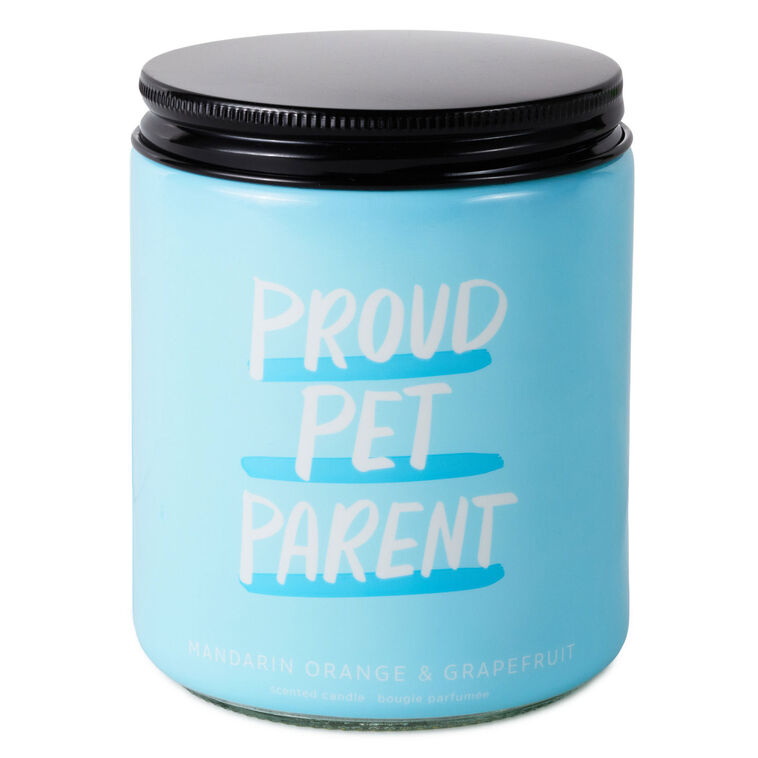 Proud pet parent mandarin orange and grapefruit scented jar candle, 7 oz.