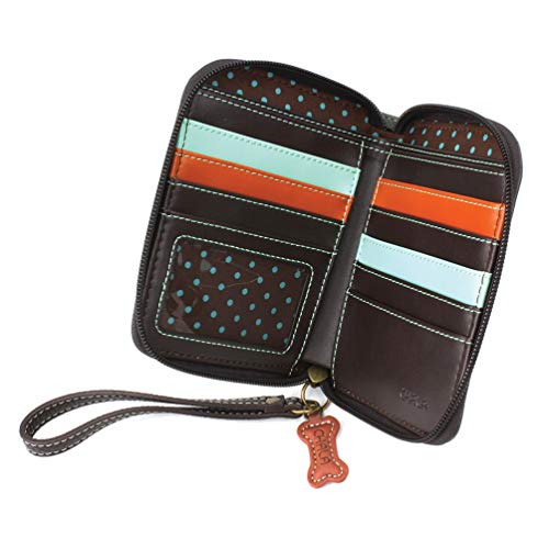 Zip-Around Wallet- Paw Print Gray