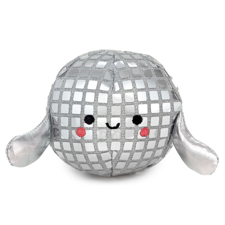 Plush disco ball with sequins, wired arms to hold gift cards, and a big smile—perfect for birthdays, graduations, and holidays.

