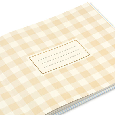So Happy You're Here Blue and White Striped Guest Book