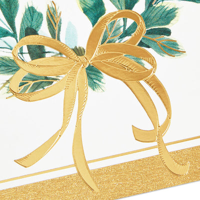 Wreath With Gold Berries Boxed Christmas Cards, Pack of 16
