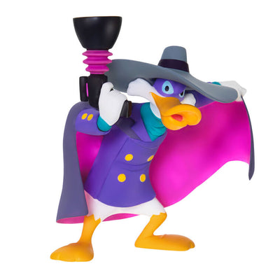 Hallmark Keepsake Disney Darkwing Duck Let’s Get Dangerous ornament, purple and pink superhero duck, cape, mask, blaster, animated pose.