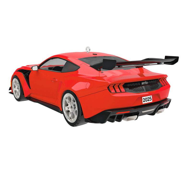 Detailed red 2025 Ford Mustang GTD metal ornament by Hallmark Keepsake.