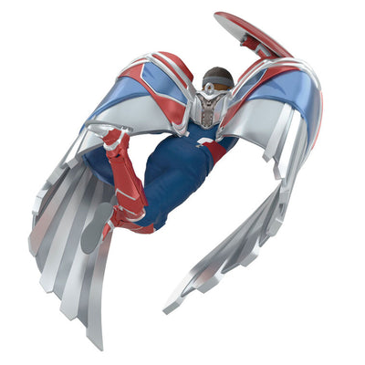 Captain America Christmas ornament in flight with shield and vibranium wings from Brave New World
