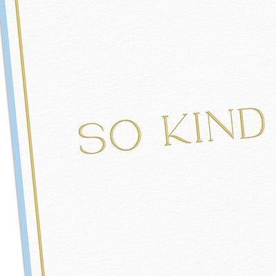 Elegant white thank-you cards with gold foil lettering, light blue border, and narrow gold frame.
