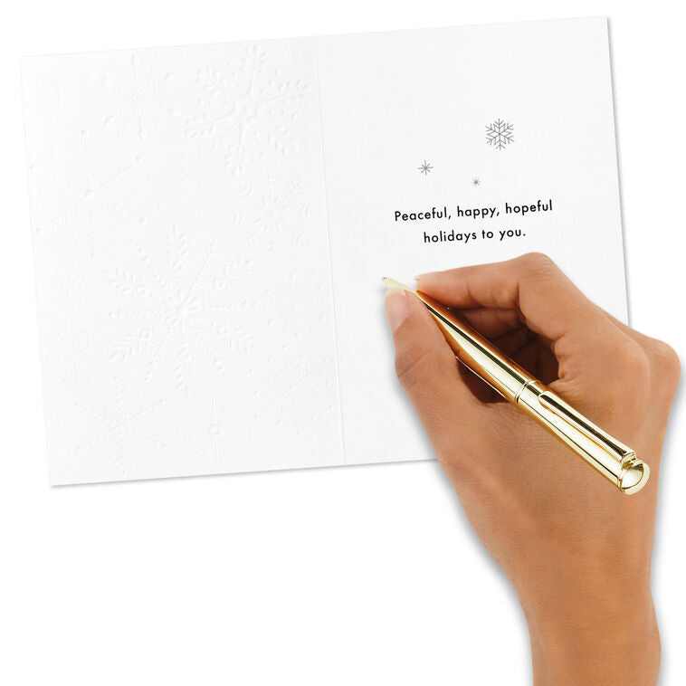 Gold Snowflakes Packaged Christmas Cards, Set of 5