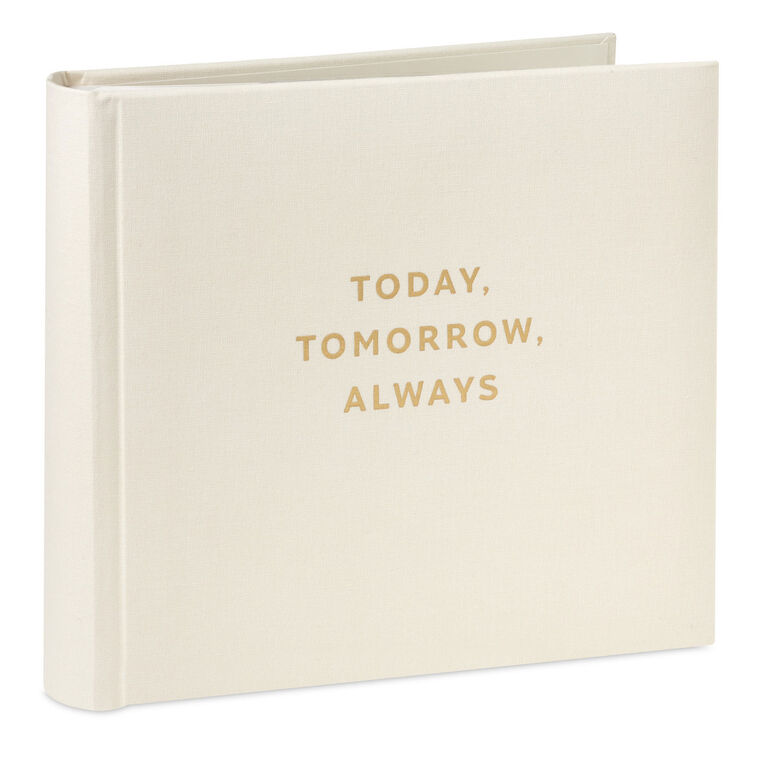 Today, Tomorrow, Always Gold on Cream Linen Photo Album