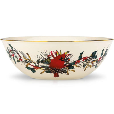 Winter greetings serving bowl