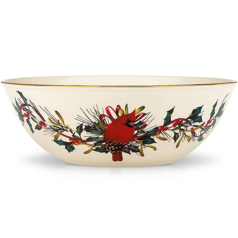 Winter greetings serving bowl