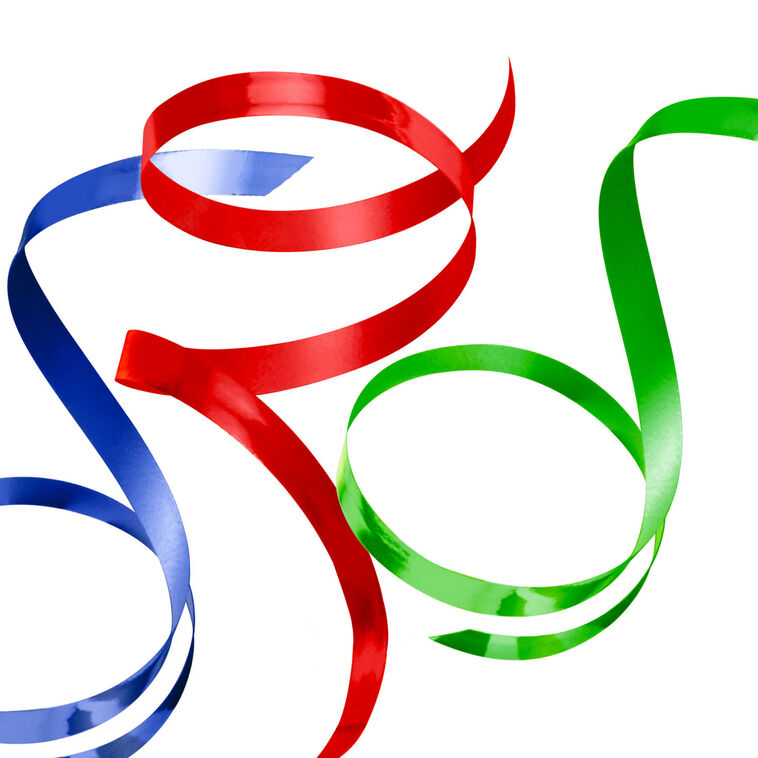 0.2" Red/Green/Blue Metallic 3-Pack Curling Ribbon, 90&