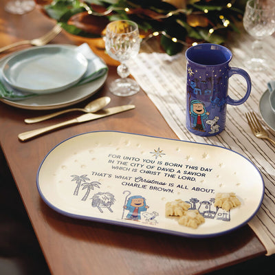 Peanuts Linus Nativity Speech Oval Platter, 14.75" L