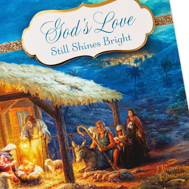 Thomas Kinkade Manger Scene Religious Boxed Christmas Cards, Pack of 12