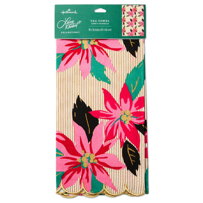 Lacey Chabert Collection Vibrant Poinsettias Tea Towel, 18x26