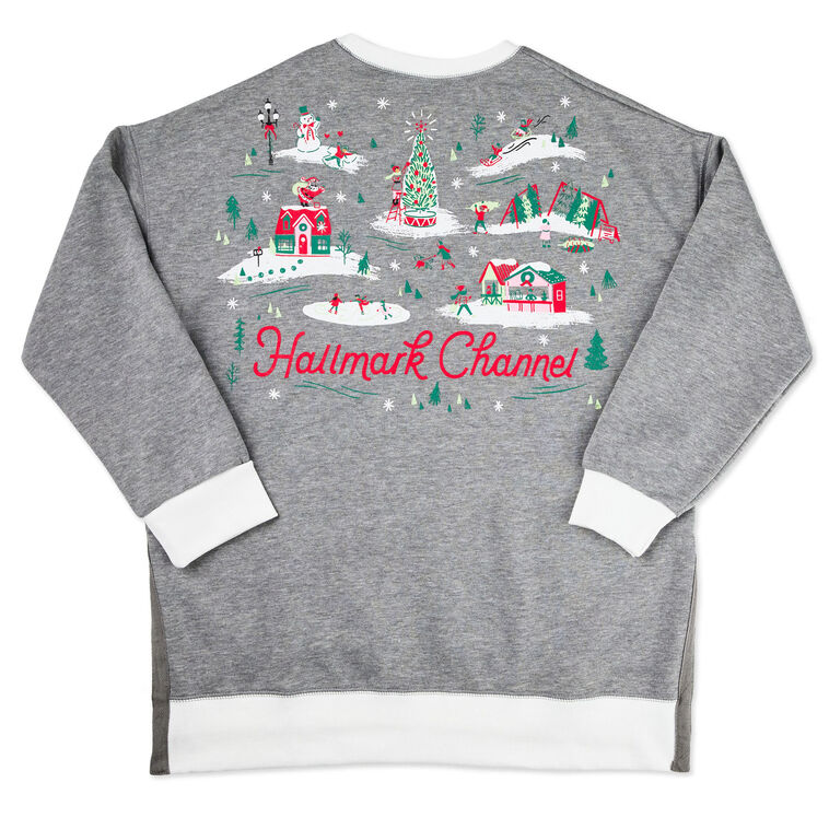 Hallmark Channel Comfy Cozy Merry Gray Sweatshirt