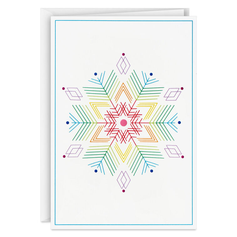 UNICEF Rainbow Snowflake Boxed Holiday Cards, Pack of 20