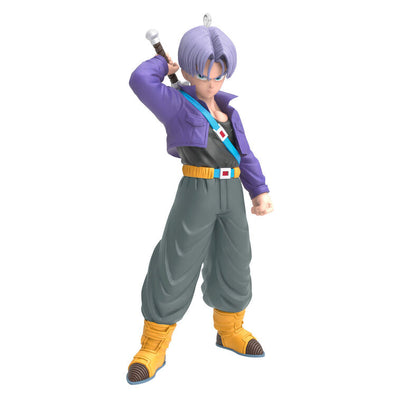 Future Trunks ornament, Dragon Ball Z anime character with sword, purple jacket, Hallmark Keepsake, Christmas tree decoration.