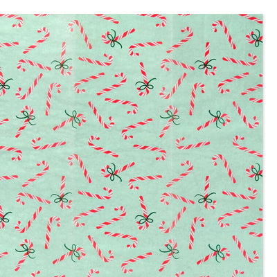 Peppermint-Scented Candy Canes on Green Christmas Tissue Paper, 4 sheets