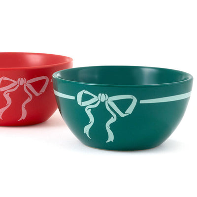 Lacey Chabert Collection Holiday Bow Ceramic Bowls, Set of 3