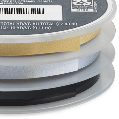 0.2" Gold/Silver/Black Metallic 3-Pack Curling Ribbon, 90' total