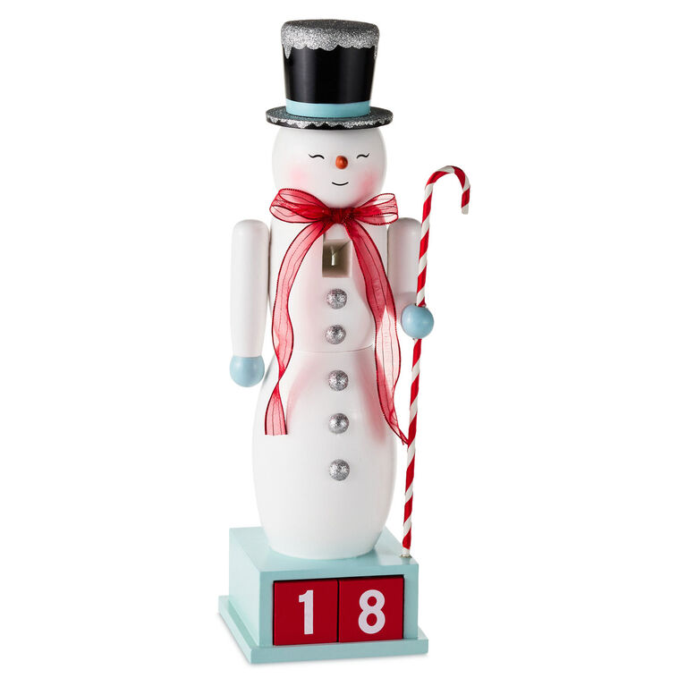 Snowman Christmas Countdown Nutcracker Figurine, 15"