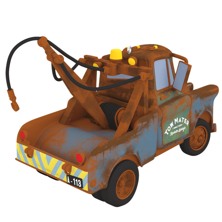 Hallmark Keepsake Cars Mater ornament, brown tow truck with sound and motion, Disney/Pixar Christmas tree decoration.