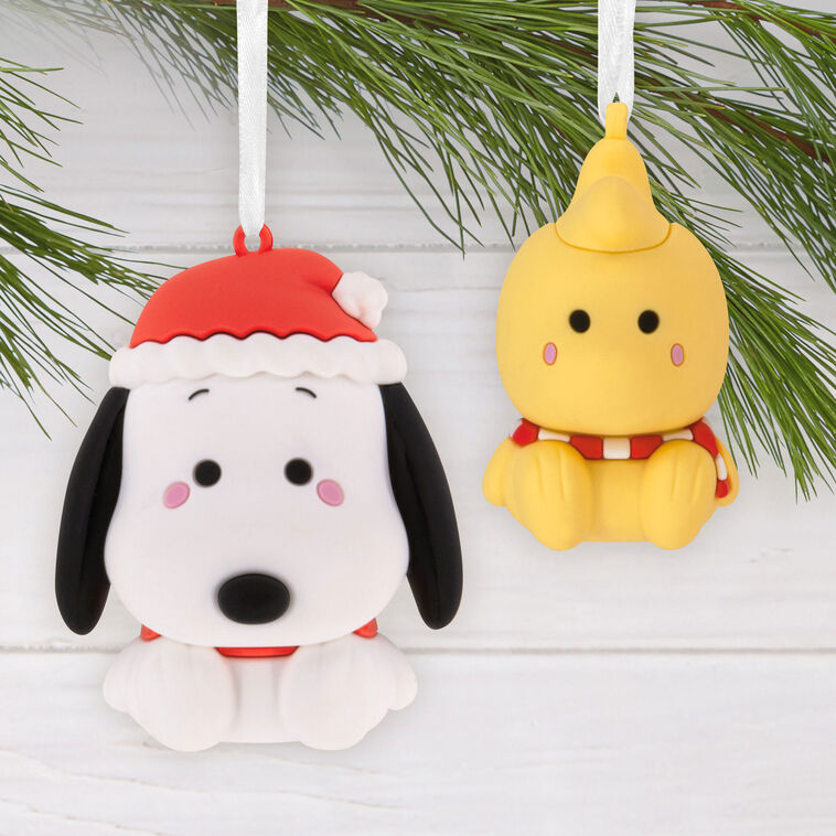 Peanuts® Holiday Snoopy and Woodstock Magnetic Hallmark Ornaments, Set of 2