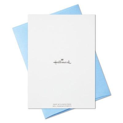 Blank note cards with colorful floral wreath and script message, includes envelopes.