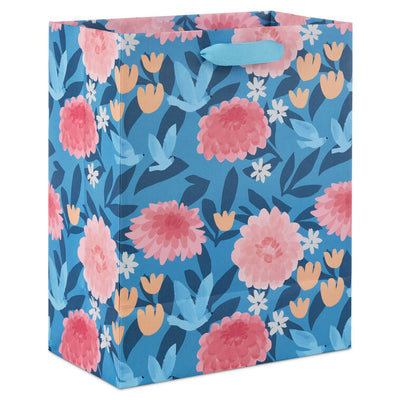 9.6" Flower Meadow on Blue Medium Mother's Day Gift Bag