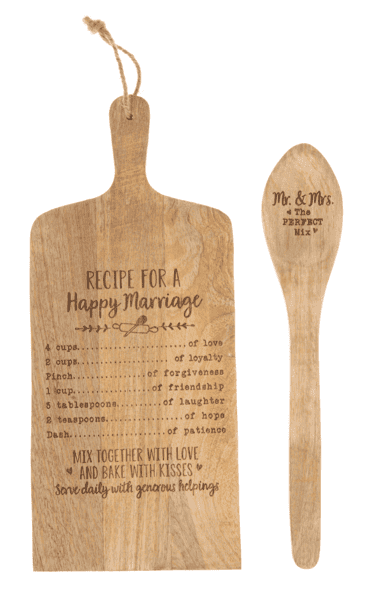 Recipe for Happy Marriage - Board, Towel & Spoon Sets (3 pc. set)