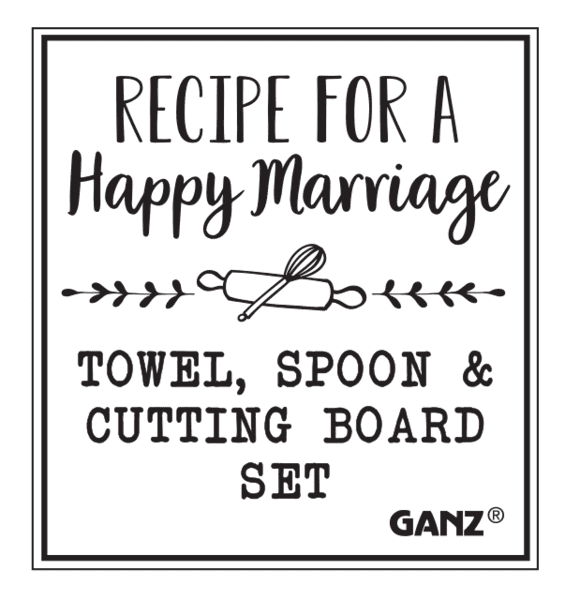 Recipe for Happy Marriage - Board, Towel & Spoon Sets (3 pc. set)