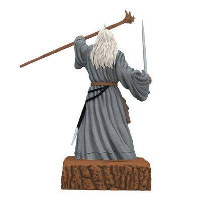 Gandalf the Grey ornament, Lord of the Rings, staff raised on Bridge of Khazad-dûm, Hallmark Keepsake, sound, Christmas decoration