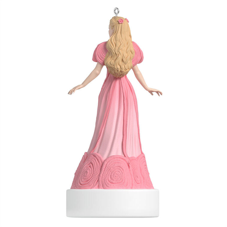 Glinda Wicked Popular Musical Ornament, pink gown, “Wicked” base, Christmas tree decoration, Hallmark Keepsake, plays “Popular” song.