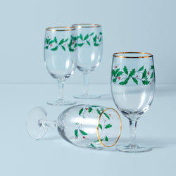 Holiday stemless flute glasses   set of 4