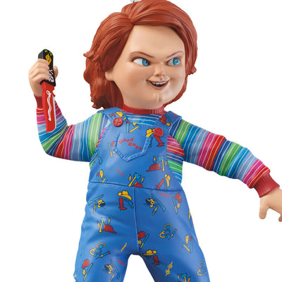 Chucky Christmas ornament inspired by Child’s Play 2, featuring menacing plush Good Guys doll design